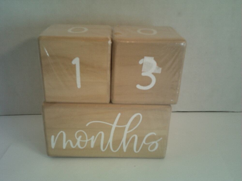 Hobby Lobby Baby blocks for milestone age photos New with tags